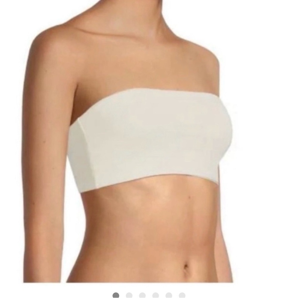 Good American Always Fits Bandeau Swim Top Sz 5=2xL Cream White Ivory NWT